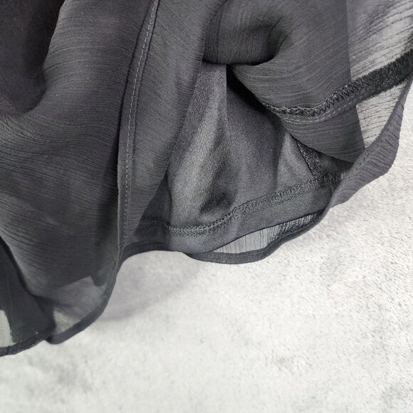 Women's Black Express Romper Long Sleeve Wrap V Neck 100% Polyester Size XS - Picture 8 of 14